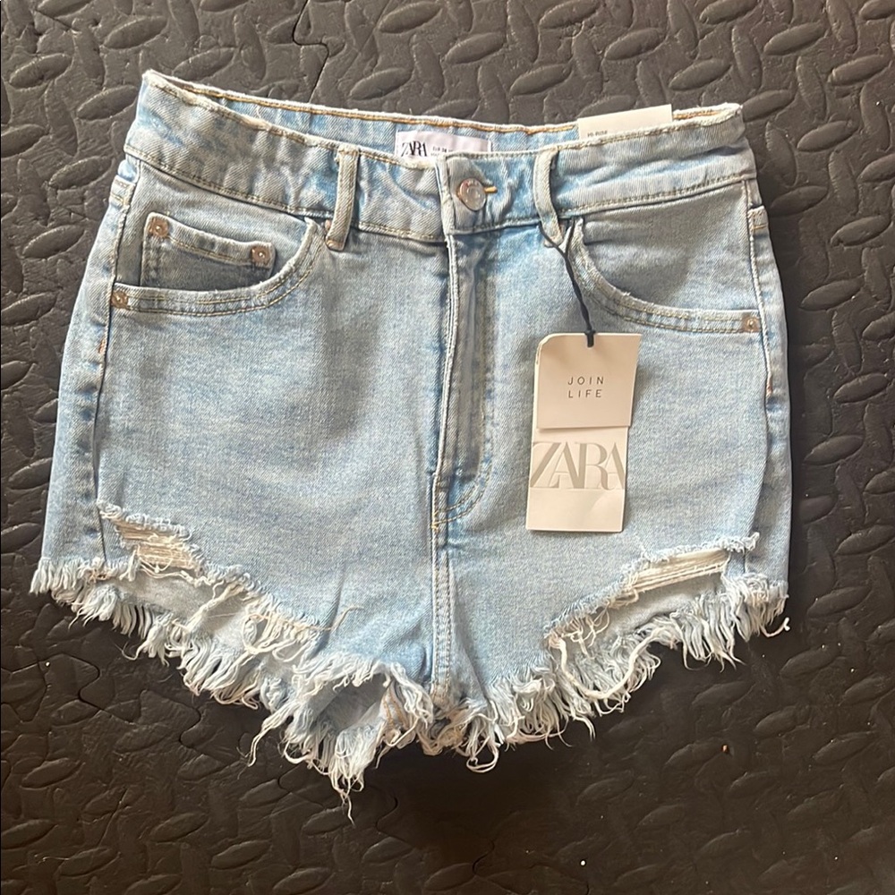 Zara Light Blue Denim Women's Shorts
